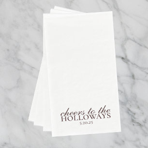 Modern Brown Personalised Wedding Guest Towels  Napkin