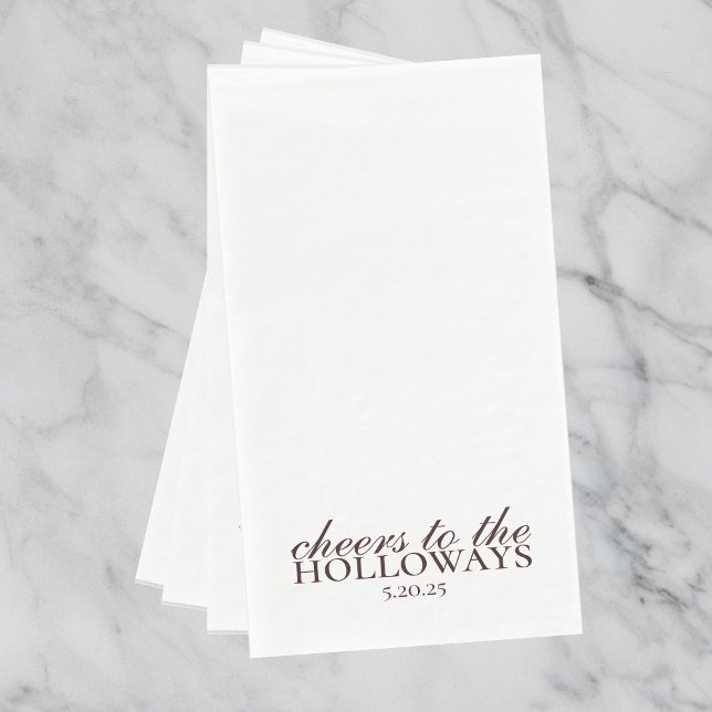 Modern Brown Personalised Wedding Guest Towels  Napkin (Modern Elegant Mousse Brown Wedding Suite Theme with options to personalize for your special day.)