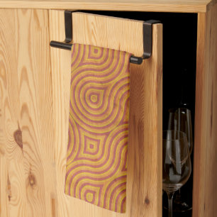 Modern Brown Rust Swirled Abstract Geometric Tea Towel