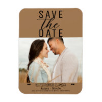 Modern Brown Save the Date Wedding Photo