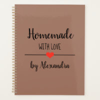 Modern brown script name recipe Avery Mini Binder