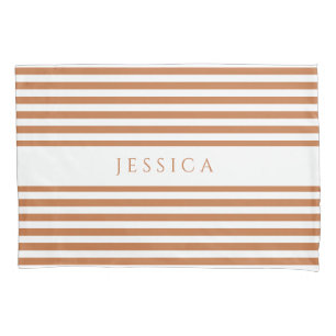 Modern Brown Stripes Pattern Pillowcase