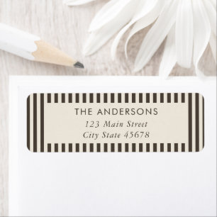 Modern Brown Stripes Return Address Label