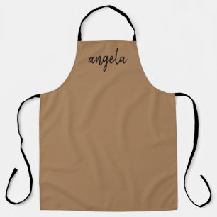 Modern brown stylish custom name apron