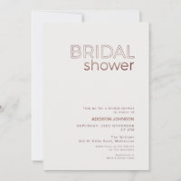 Modern Brown Text Minimalist Bridal Shower