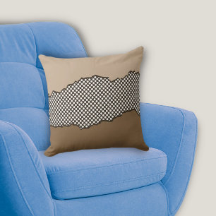 Modern Brown Torn Dots Layered Cushion