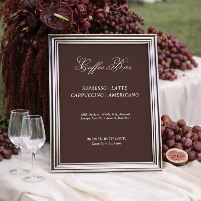 Modern Brown Wedding Coffee Bar  Poster (Creator Uploaded)