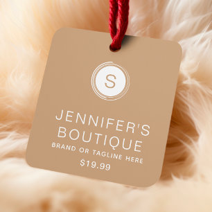Modern Brown White Boutique Branding Calling Card