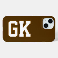 Modern Brown White Monogram Initials