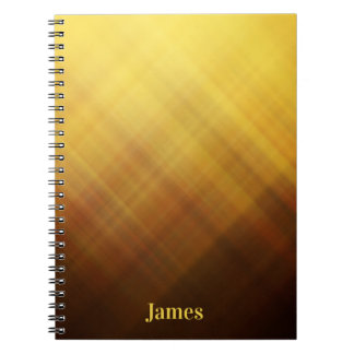 Modern brown yellow monogram name notebook
