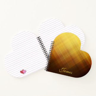Modern brown yellow monogram name notebook