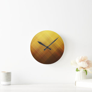 Modern brown yellow round clock