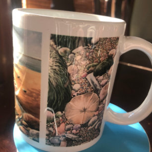MODERN Browns & Greens/ White BEACHES PAINTING Mug