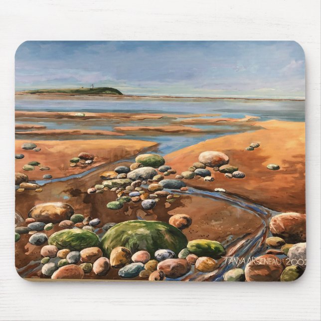 Modern Browns Seascape Art Mouse Pad (Front)