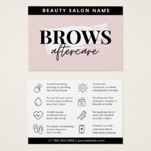 Modern Brows Aftercare PMU Brow Instructions Card 