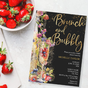 Modern Brunch and Bubble Summer Champagne Cocktail Invitation