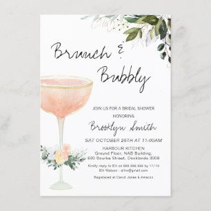 Modern Brunch Champagne Bridal Shower Invitation