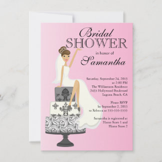 Modern Brunette Bride Bridal Shower Invitation
