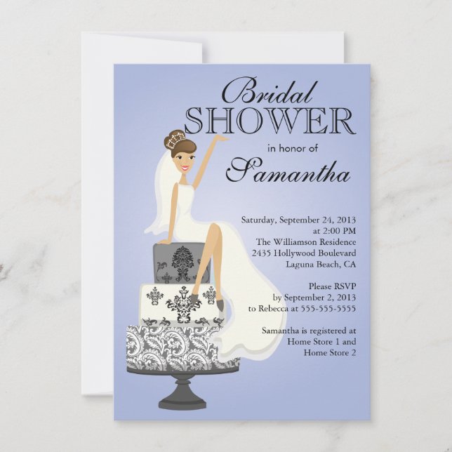 Modern Brunette   Bride Bridal Shower Invitation (Front)