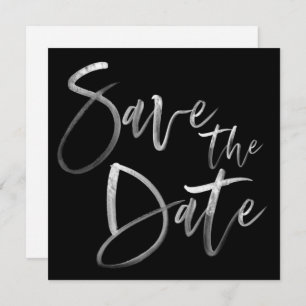 Modern Brush Calligraphy Script Black Wedding Save The Date