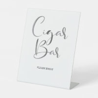 Modern Brush Calligraphy Wedding Cigar Bar