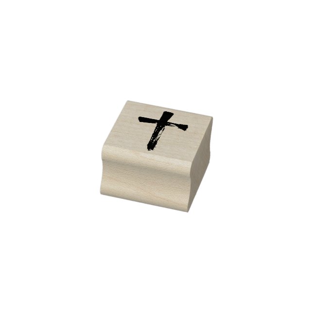 Modern Brush Cross - Christian Jesus Faith Christ Rubber Stamp (Stamp)