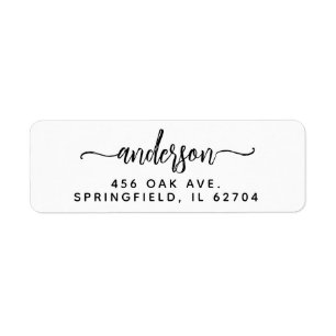 Modern Brush Handwritten Return Address  Label