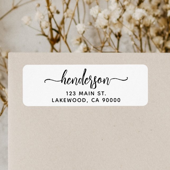 Modern Brush Handwritten Return Address Label (Creator Uploaded)