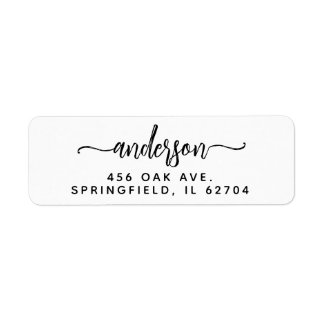 Modern Brush Handwritten Return Address  Return Address Label