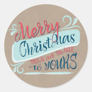 Modern Brush Merry Christmas Postage Stamp Classic Round Sticker