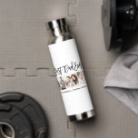 Modern Brush Script 3 Photo Best Dad Ever Water Bottle<br><div class="desc">Modern Brush Script Best Dad Ever Water Bottle with 3 Photos - White or choose background colour</div>
