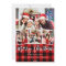 Modern Brush Script 4 Photo Christmas Red Plaid