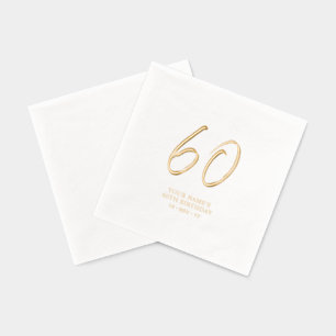 Modern Brush Script 60th Birthday Party Foil Napkins
