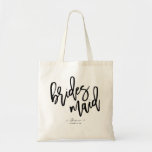 Modern Brush Script Bridesmaid Gift Tote Bag<br><div class="desc">Modern brush script,  Bridesmaid gifts tote bag with modern handwritten script.  Copyright © 2016-2019 Bombino Designs™.   All rights reserved.</div>