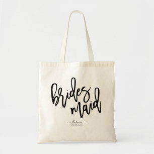 Modern Brush Script Bridesmaid Gift Tote Bag