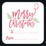 Modern Brush Script Bright Christmas Gifts Sticker<br><div class="desc">Make a stunning statement this holiday season with this stylish gift sticker featuring "Merry Christmas" in a brush script font. Shop our online store for more pieces in this design!</div>