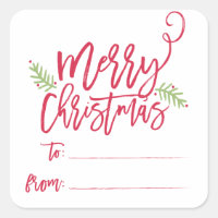 Modern Brush Script Bright Christmas Gifts Sticker