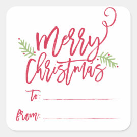 Modern Brush Script Bright Christmas Gifts Sticker