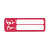 Modern Brush Script Bright Christmas Label To From
