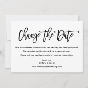 Modern Brush Script Change The Date Card