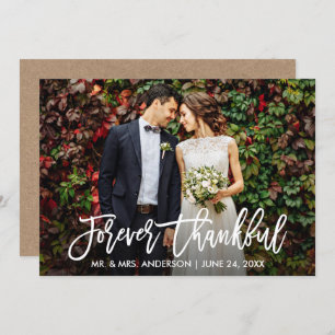 Modern Brush Script Forever Thankful Kraft Card