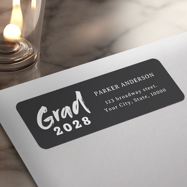 Modern Brush Script Graduation Return Address Label (Modern Brush Script Graduation Return Address Label)