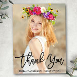 Modern Brush Script Graduation Thank You Postcard<br><div class="desc">Modern Brush Script Graduation Thank You Photo Postcard</div>