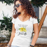 Modern Brush Script Limoncello Lemons V-Neck T-Shirt<br><div class="desc">Modern Brush Script Watercolor Lemons When Life Gives You Lemons Make Limoncello White V-Neck T-Shirt</div>