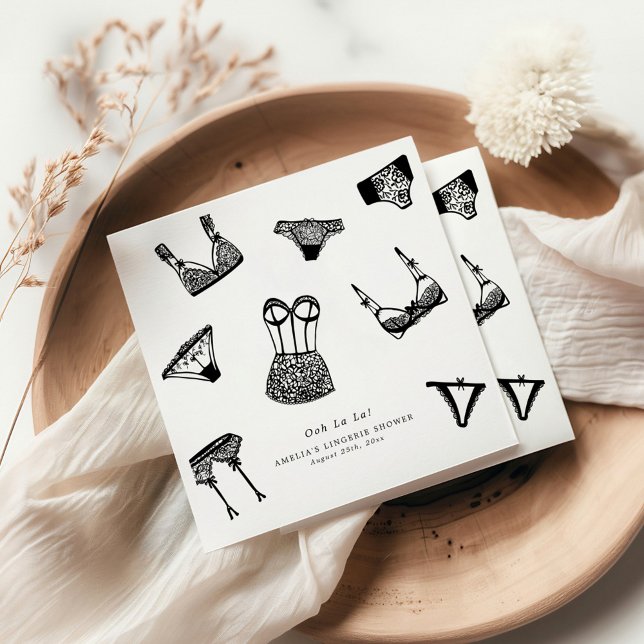 Modern Brush Script Lingerie Bridal Shower Napkin (Creator Uploaded)