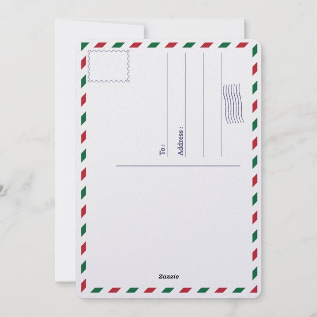 Modern Brush Script Merry Christmas Photo Postcard (Back)