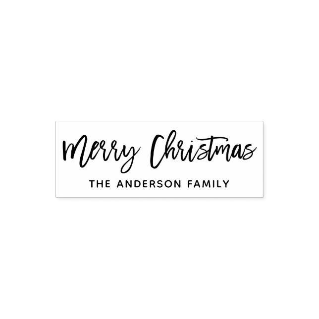 Modern Brush Script Merry Christmas Self-inking Stamp (Design)