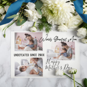 Modern Brush Script   Mother's Day Photo Collage Card