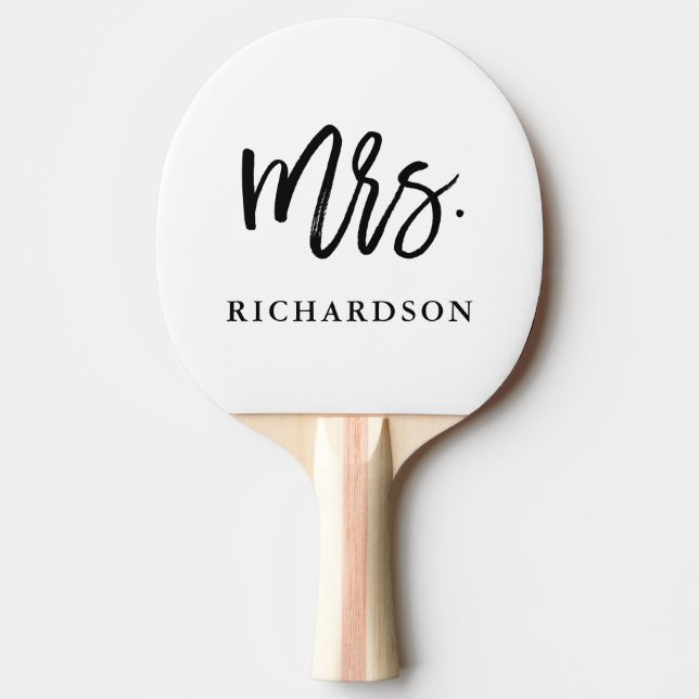 Modern Brush Script | Mrs Ping Pong Paddle (Front)