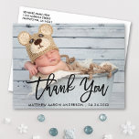 Modern Brush Script New Baby Thank You Blk Postcard<br><div class="desc">Modern Black Brush Script New Baby Thank You Postcard</div>